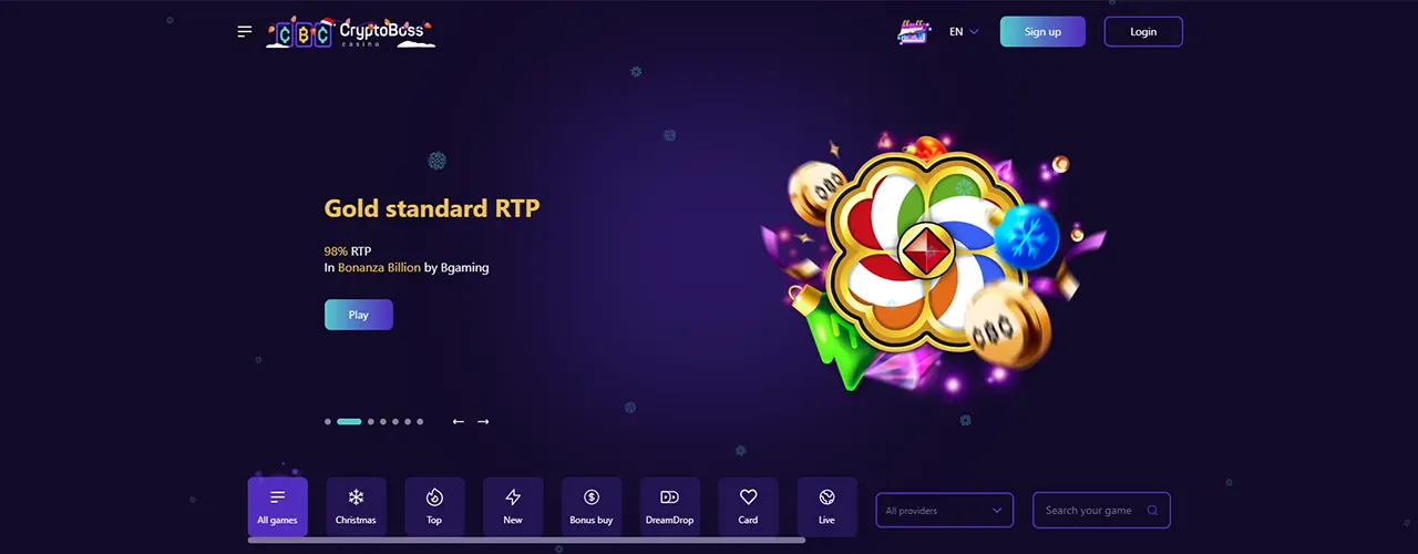 Registración en CryptoBoss casino