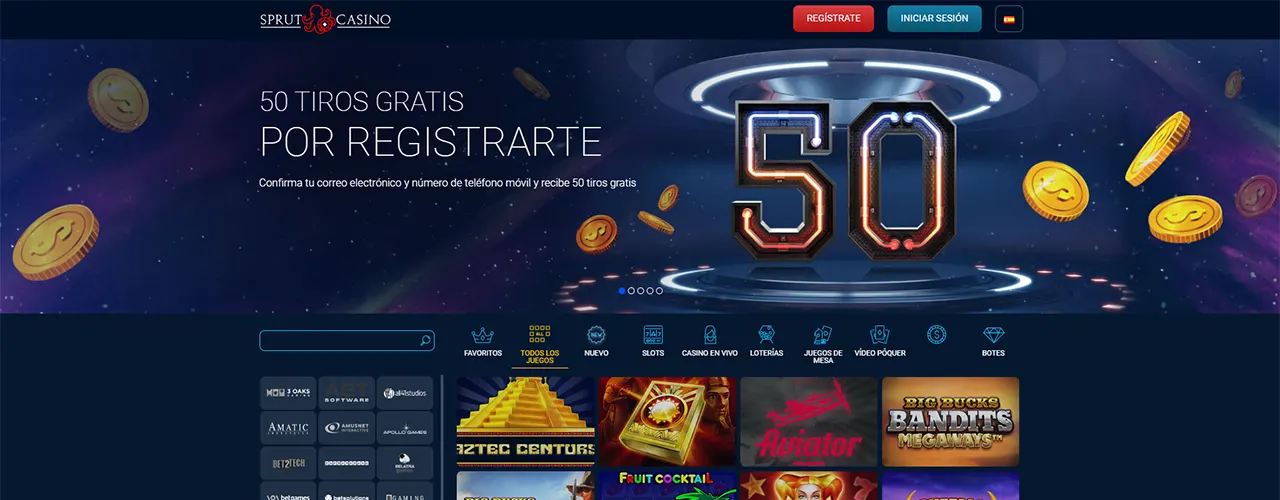 Registración en Sprut Casino