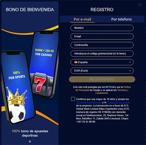 Activar el Código Promocional Sin Depósitos de SpinBetter Casino